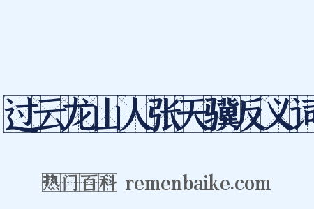 过云龙山人张天骥反义词是什么意思的图片